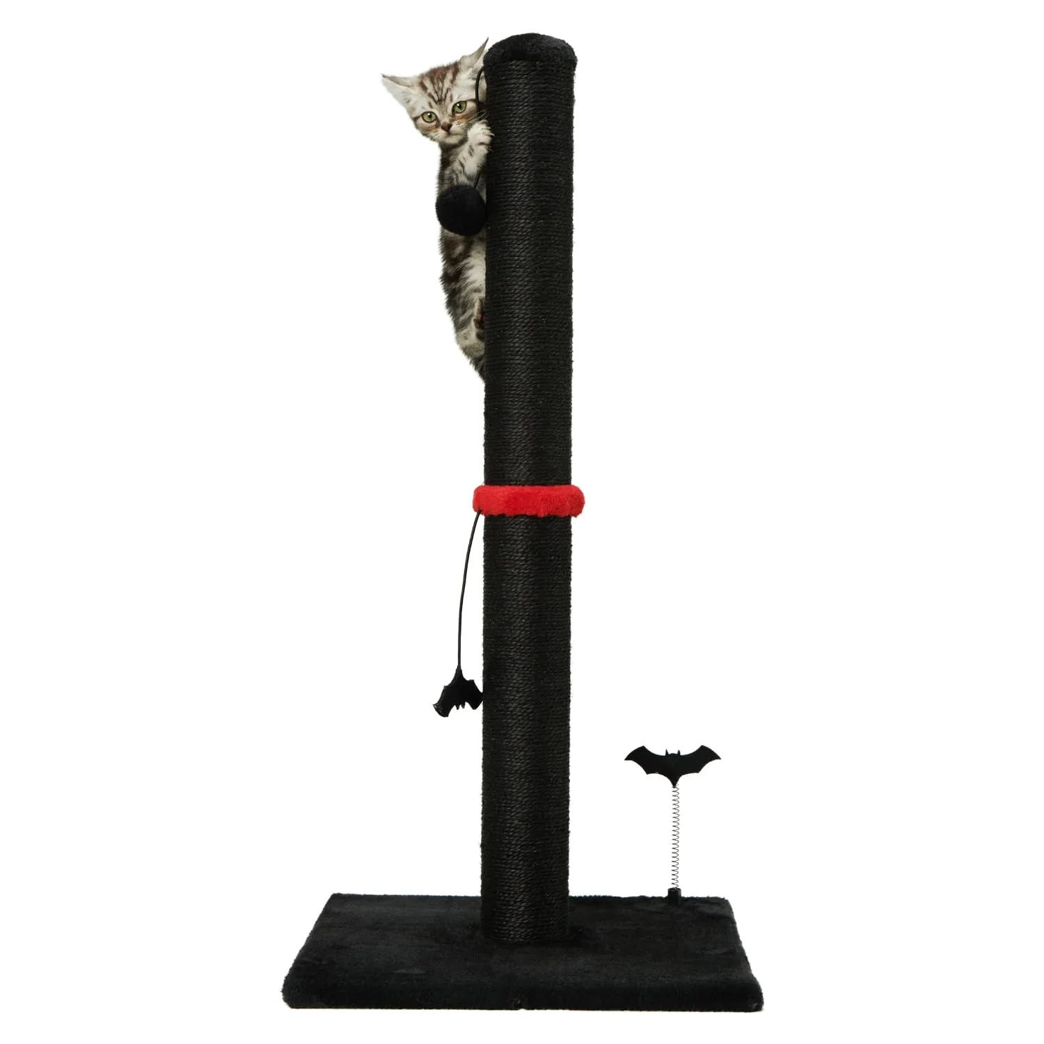 Carefully Designed MECOOL Cat Scratching Post – Premium Sisal Vertical Scratcher with Hanging Ball Black Consistent
