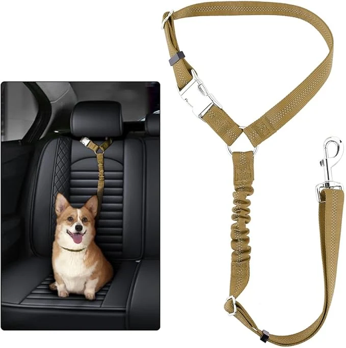 Sustainable Plutus Pet Dog Seat Belt for Car Headrest Reflective and Adjustable Restraint with Elastic Bungee for Safety Vehicle Seatbelt Harness for Small Medium Large Dogs and CatsAbout ThisOverview Consistent
