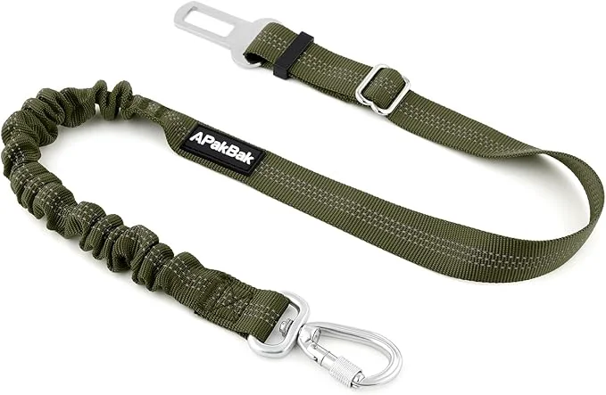 Fashionable Dog Seat Belt for Car Adjustable Dog Car Harness Seatbelt for Small Medium Large Dogs Heavy Duty Travel Safety Restraint with Locking Aluminum Hook Reflective Nylon Strap Ranger GreenAbout ThisOverview Durable