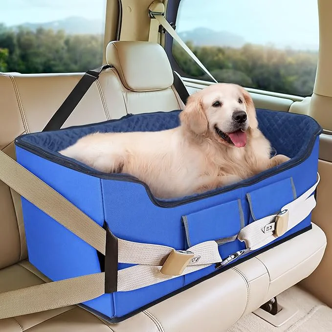 Fine Crafted INFANZIA Dog Booster Car Seat for Small Medium Large Dogs d Pet Car Seats with Safety Leash for Pets Under Royal Blue Large About ThisOverview Proven