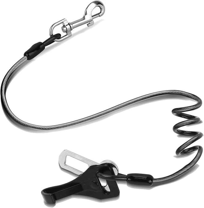 Solid Seat Belt for Car Chew Proof Leash 2 in 1 Steel Cable With Elastic Bungee Buffer Dog Seatbelt Harness Latch Bar Attachment Heavy Duty for Medium Large Dogs ChewerAbout ThisOverview Flexible