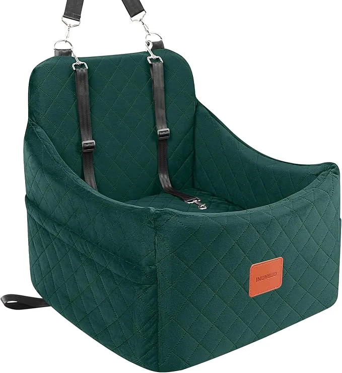 Original Dog Booster Car Seat for Dogs up to 35lbs Safety Pet Car Seats with Anti-Slip Bottom Travel Booster Dog Bed with 2 Storage Pockets Green Medium About ThisOverview Optimized
