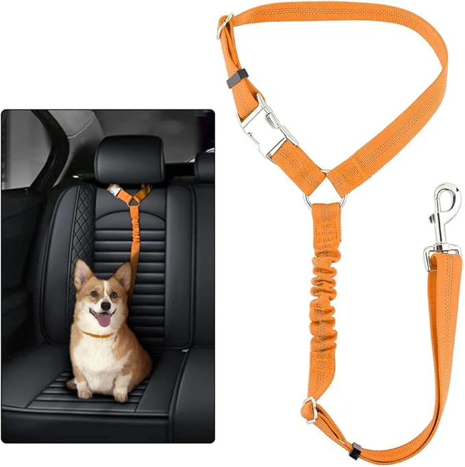 Plutus Pet Dog Seat Belt for Car Headrest Reflective and Adjustable Restraint with Elastic Bungee for Safety Vehicle Seatbelt Harness for Small Medium Large Dogs and CatsAbout ThisOverview Sophisticated