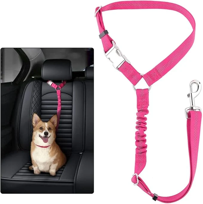 Luxury Plutus Pet Dog Seat Belt for Car Headrest Reflective and Adjustable Restraint with Elastic Bungee for Safety Vehicle Seatbelt Harness for Small Medium Large Dogs and CatsAbout ThisOverview Next-Generation