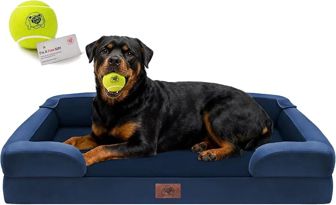 Secure Orthopedic Dog Bed for Extra Large Dogs XXL Waterproof Egg Crate Memory Foam Versatile