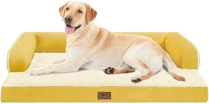 Smooth Large Dog Bed Orthopedic Washable Beds Bolster Pet Professional