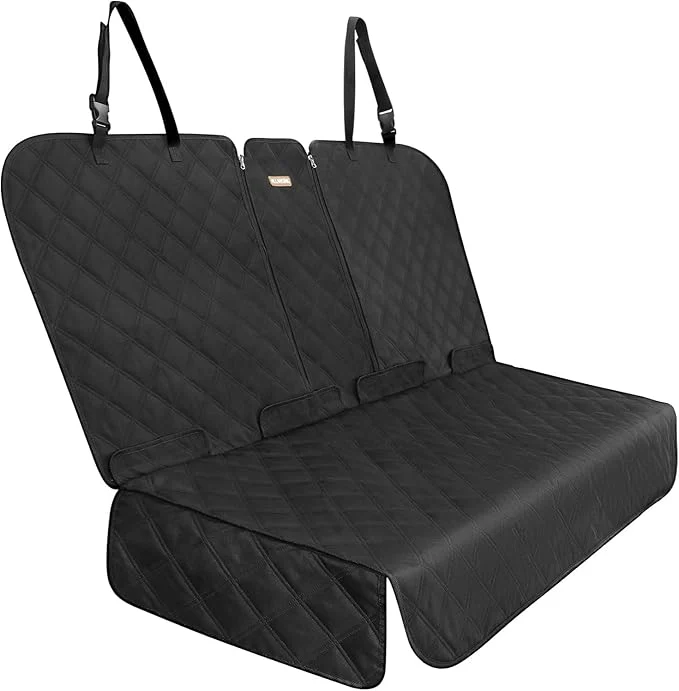 High-Grade Back Seat Cover - 900D Oxford Waterproof Car Seat Protector Fits Cars SU Trucks Split Bench Non-Slip Dog Kid Proof Easy Clean Black About ThisOverview