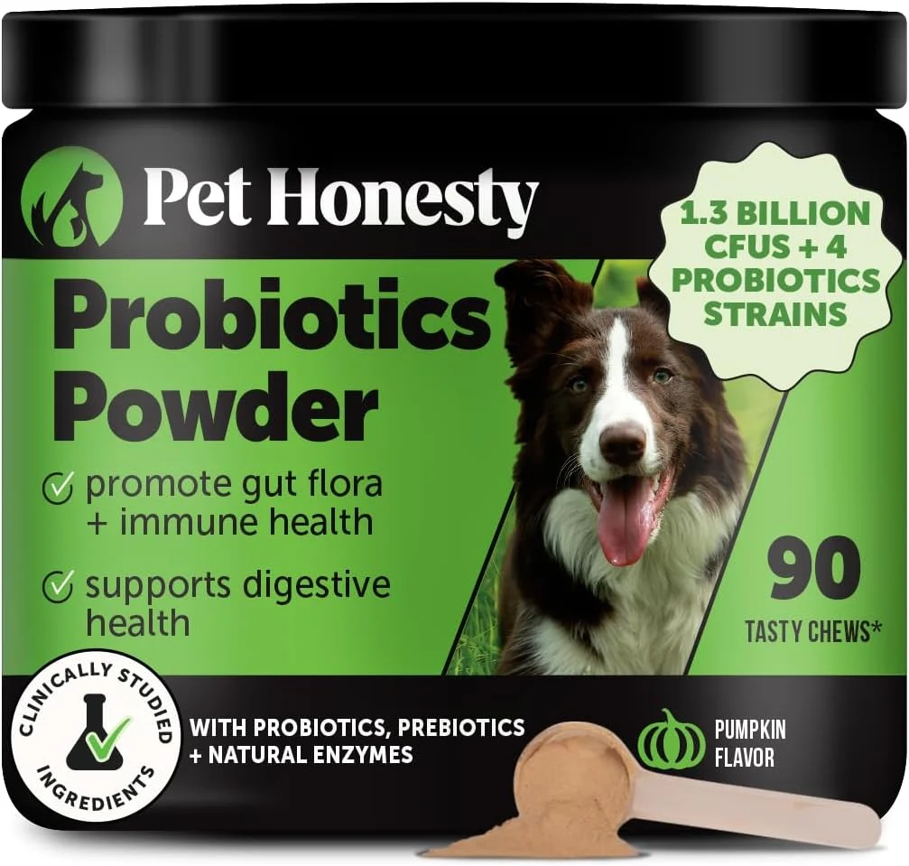 Premium All-Natural Probiotic Pumpkin Powder Dog Supplement - Prebiotics Probiotics Enzymes Antioxidants for Healthy Gut Flora Digestion Immunity 90 Scoops Eco-Friendly