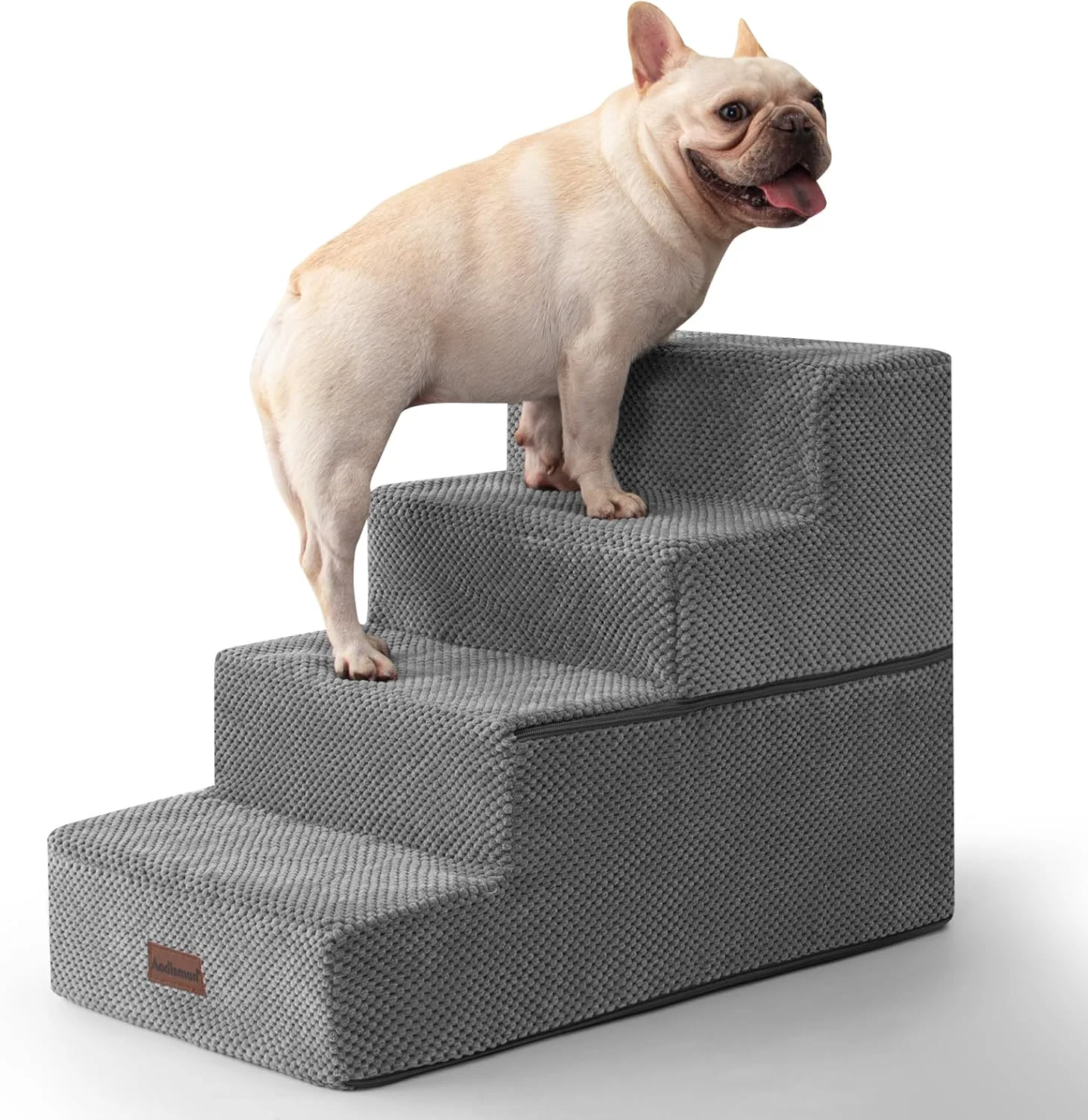 Specialty Dog Stairs for Bed 18.5 H 4-Step Dog Steps for Small Dogs and Cats Indoor Non-Slip Balanced Pet Stairs are Suitable for Puppy Older Cat Gery Sophisticated