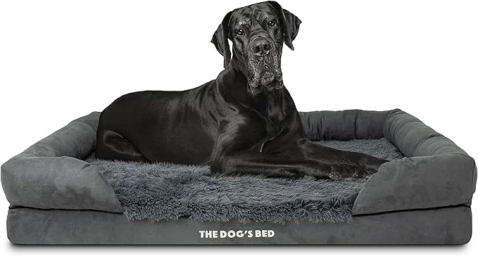 Original The Dog s Bed Medium Oxford Grey Memory Foam Pain Relief Arthritis Hip Elbow Dysplasia Post Surgery Lameness Supportive Calming Waterproof Washable CoverAbout ThisOverview Versatile