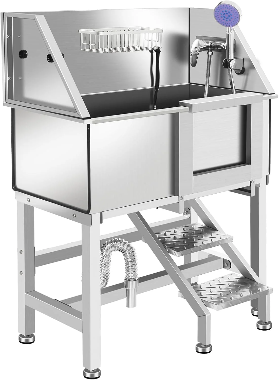Advanced Electric Dog Bathing Station for Large Dogs Height Adjustable Stainless Steel Dog Pet Washing Station Professional Dog Grooming Tub with Electric Lift Pet Wash Bath Station Comfortable