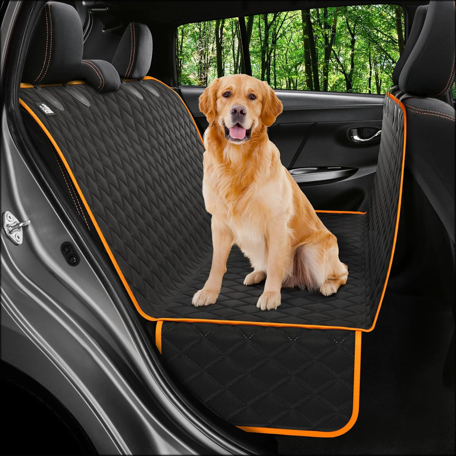 Reusable Dog Car Seat Cover for Back Seat Waterproof Hammock for Car SUV Truck Non-Slip Backseat Cover for Dogs Heavy-Duty Dog Hammock Style Seat Protector Pets Easy to Install Clean Smooth