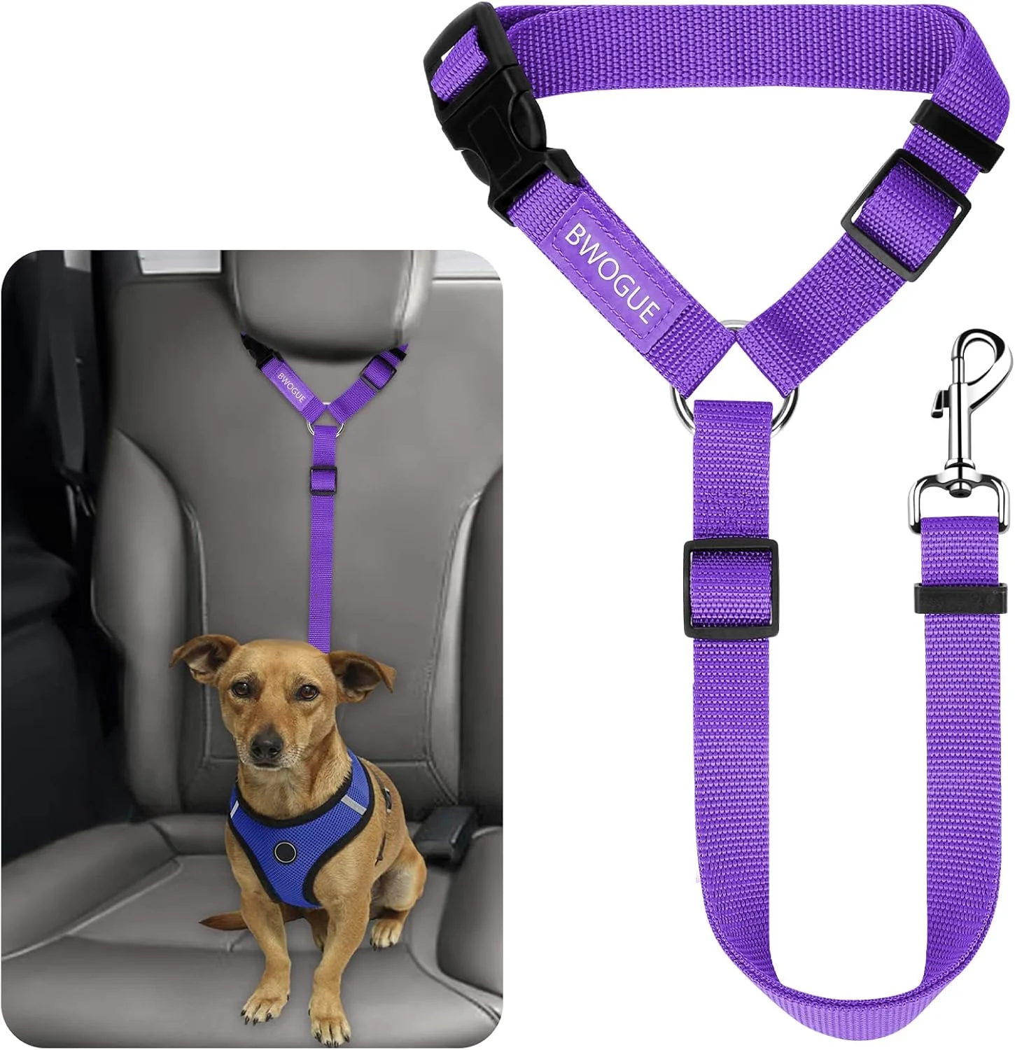 Organic BWOGUE Pet Dog Cat Seat Belts Car Headrest Restraint Adjustable Safety Leads Vehicle Seatbelt Harness 1 Pack Classic