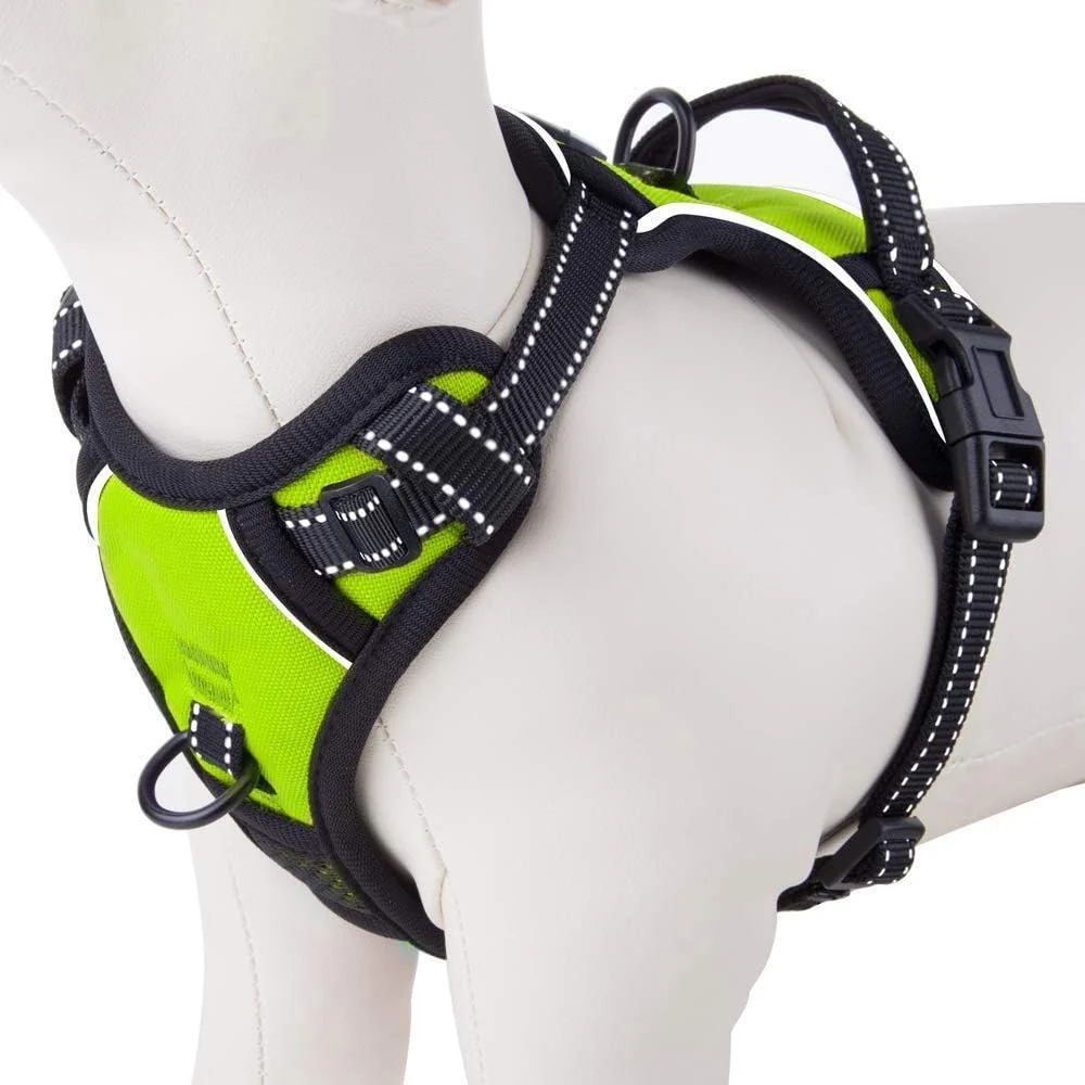 Durable PHOEPET Reflective Dog Harness No Pull Large Breed Vest with 2 Metal Leash Attachment Hooks XL Green Quality