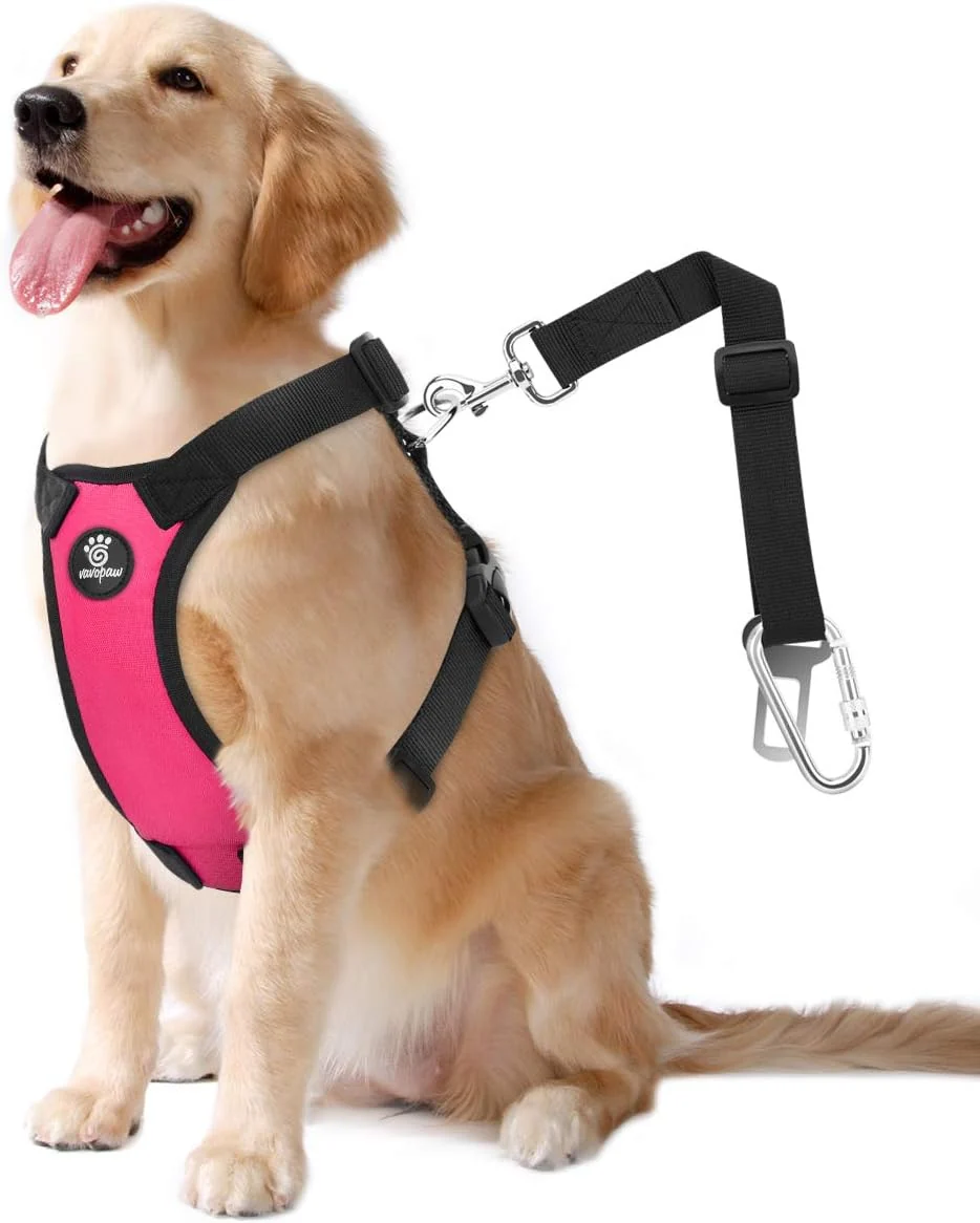 Specialty Dog Seat Belt Safety Vest Dog Car Harness with Adjustable Buckle Dog Seat Belt for Vehicle Nylon Pet Safety Seat Belts Heavy Duty XL Magenta Artisan