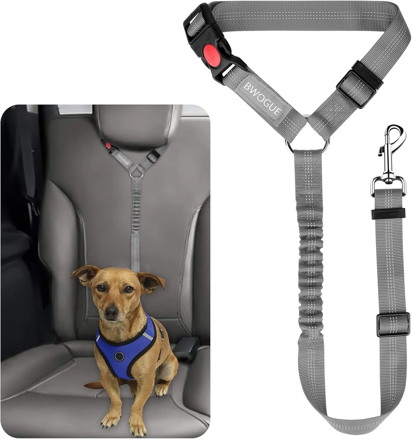 Reliable BWOGUE Pet Dog Cat Seat Belts Car Headrest Restraint Adjustable Safety Leads Vehicle Seatbelt Harness 1 Pack Original Design