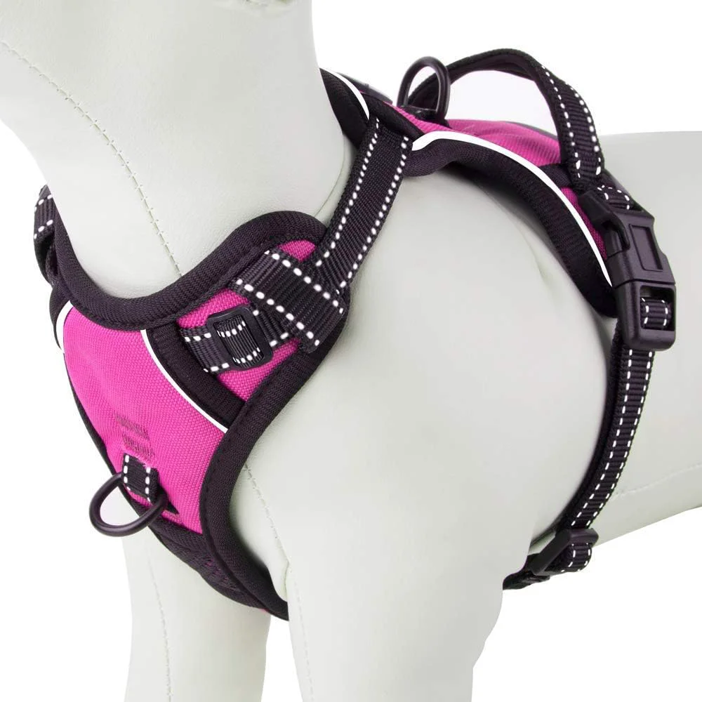 Durable PHOEPET No Pull Dog Harnesses for Small Puppies Reflective Adjustable Front Clip Vest with 2 Metal Leash Attachment Hooks Soft Handle S Pink Reliable