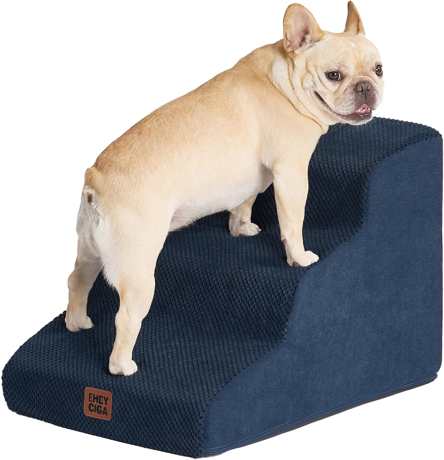 High-Performance EHEYCIGA Curved Dog Stairs Ramp for Small Dogs 15.7 H 3-Step Dog Steps for Couch Sofa and Chair Pet Stairs for Cats Non-Slip Balanced Pet Steps Indoor Navy Unique