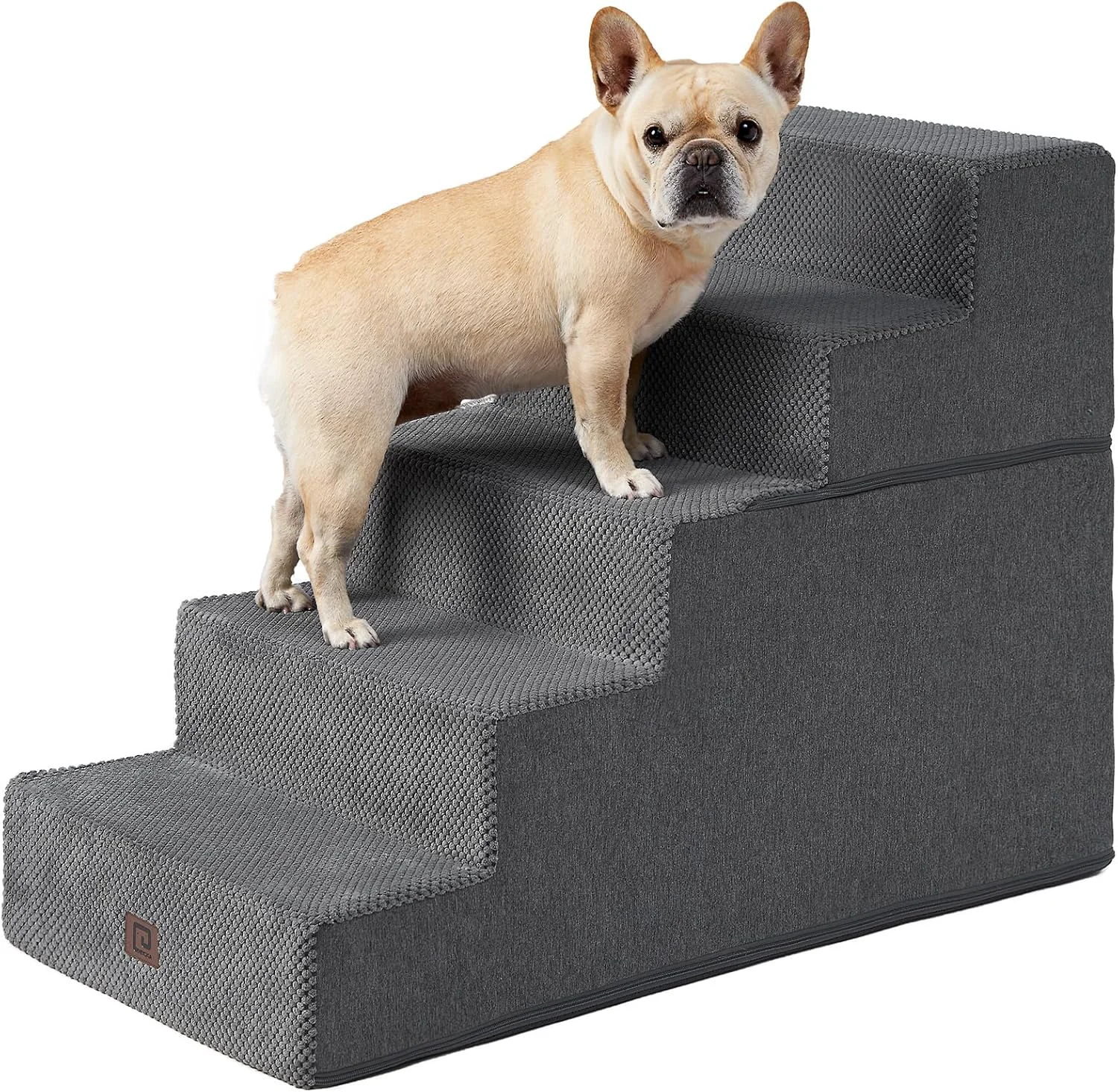 Fine EHEYCIGA Dog Stairs for High Bed 25 H 5-Step Extra Wide Dog Steps for Bed Pet Steps for Small Dogs and Cats Non-Slip Balanced Pet Ramp Indoor Grey Environmentally Friendly