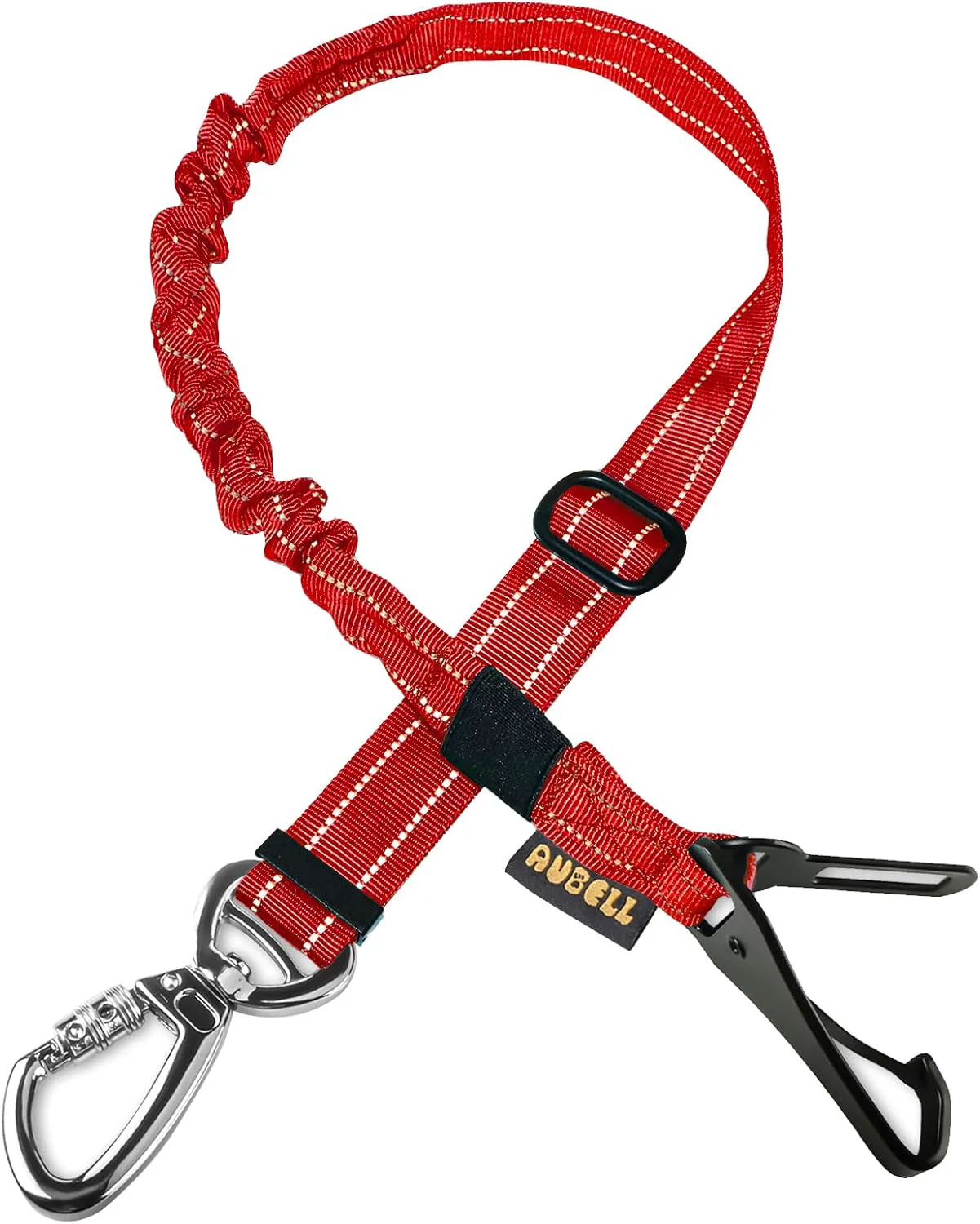 Responsible AUBELL Dog Seat Belt for Car Updated 3-in-1 Adjustable Reflective Bungee Heavy Duty Dog Car Harness Tether with Clip Hook Latch Buckle Swivel Zinc Alloy Carabiner Red Traditional