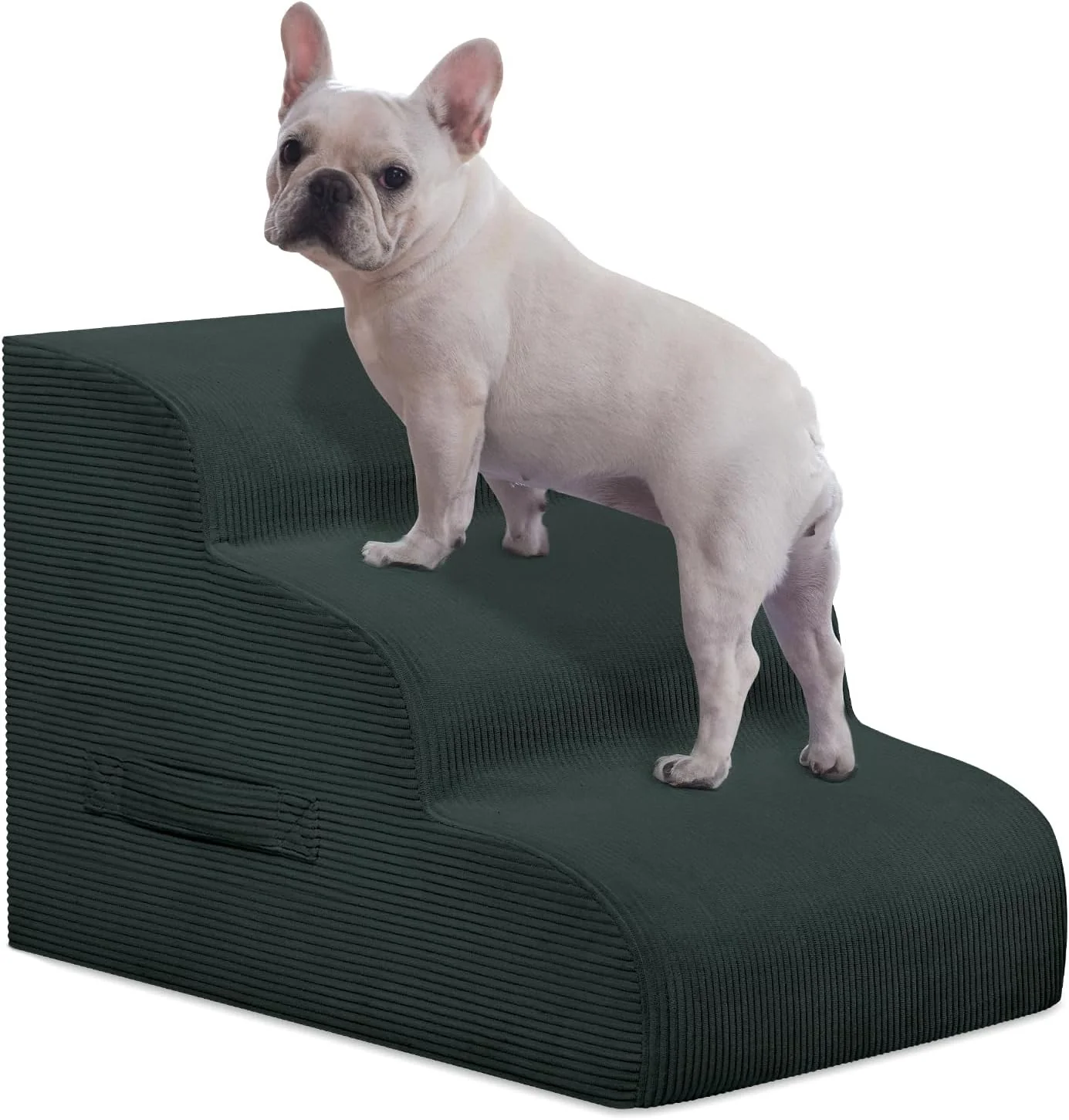 Long-Lasting Dog Stairs Steps for High Bed 3 Steps Pet Steps for Small Dogs Non-Slip Removable Washable Cover Ramp for Indoor Outdoor Car Couch Sofa Dark Gray Recyclable