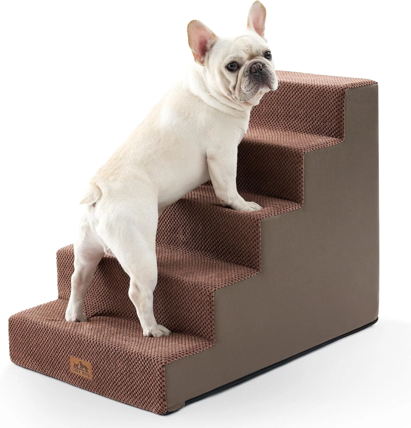 Genuine Dog Stairs for Small Dogs 5 Tier Wider Pet Stairs for High Beds 23.6 H Non-Slip Dog Steps for Old Cats Puppies Small Medium Dogs 29.5x19.7x23.6 inch Brown Certified