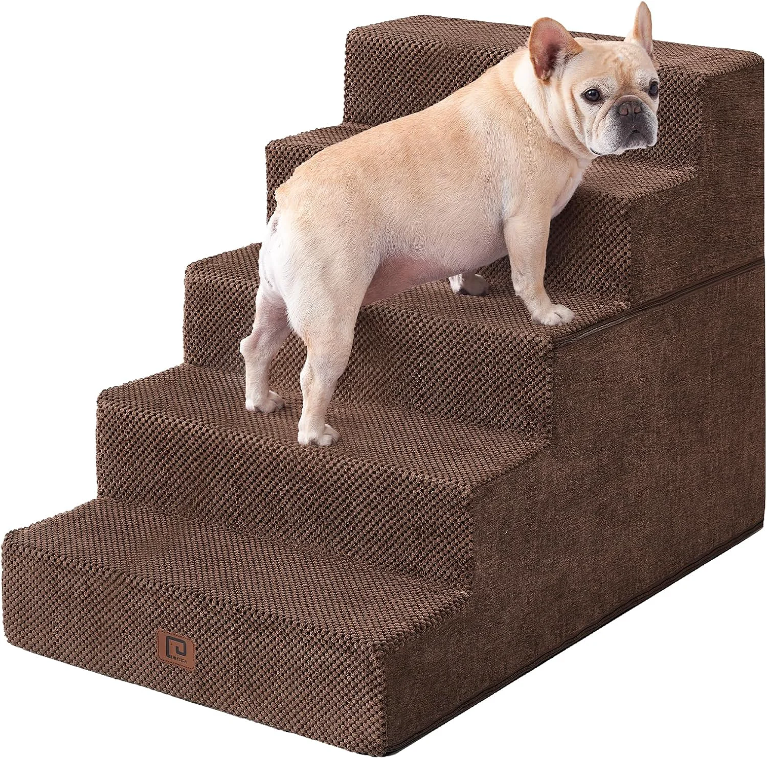 Responsible EHEYCIGA Dog Stairs for High Bed 25 H 5-Step Extra Wide Dog Steps for Bed Pet Steps for Small Dogs and Cats Non-Slip Balanced Pet Ramp Indoor Brown Sophisticated
