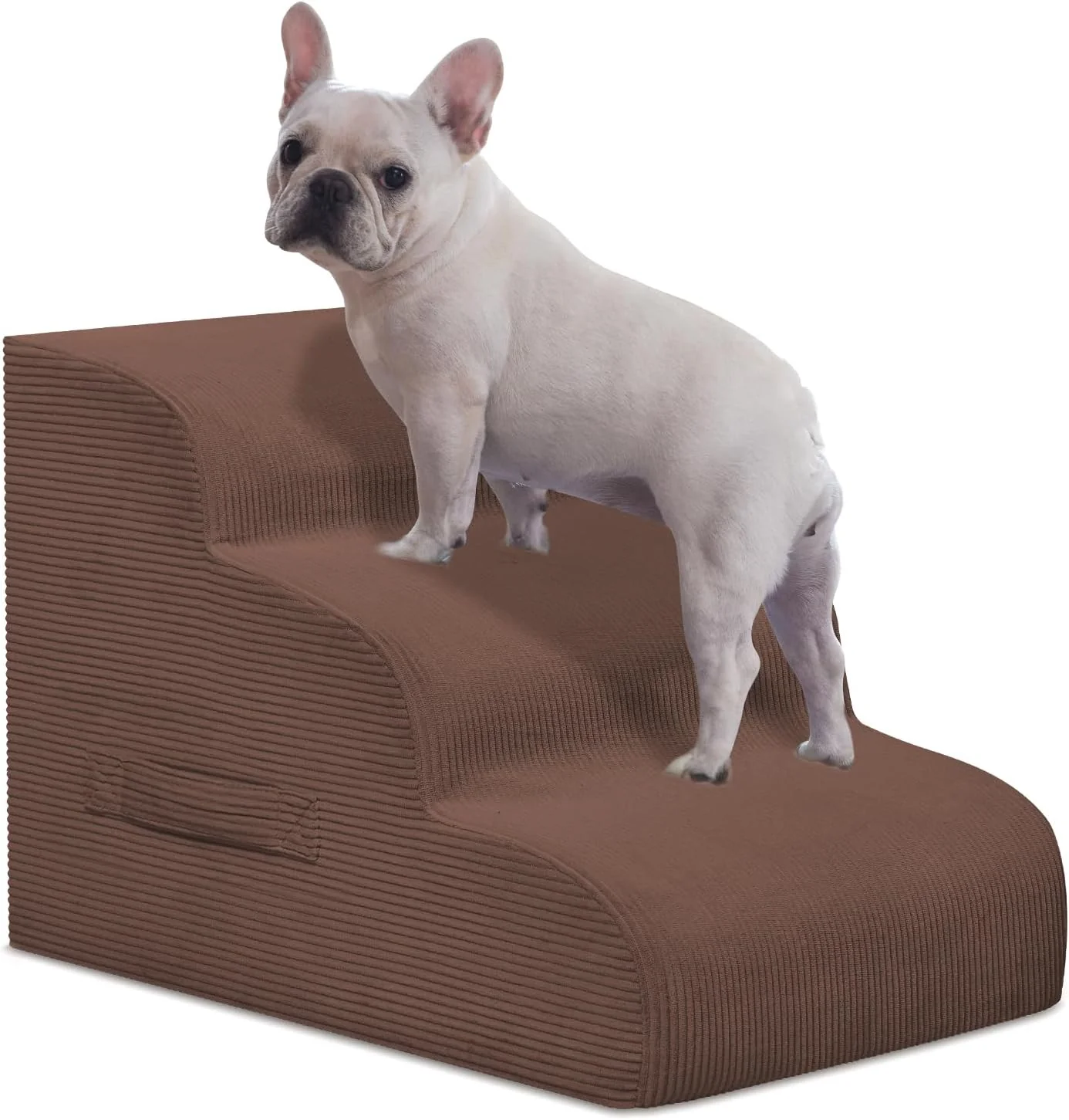 Genuine Dog Steps for Small Dogs 3-Step Pet Ramp Stairs for High Beds and Sofa Non-Slip Pet Stairs for Small Dogs and Cats Removable and Easy to Clean Cover Coffee Original