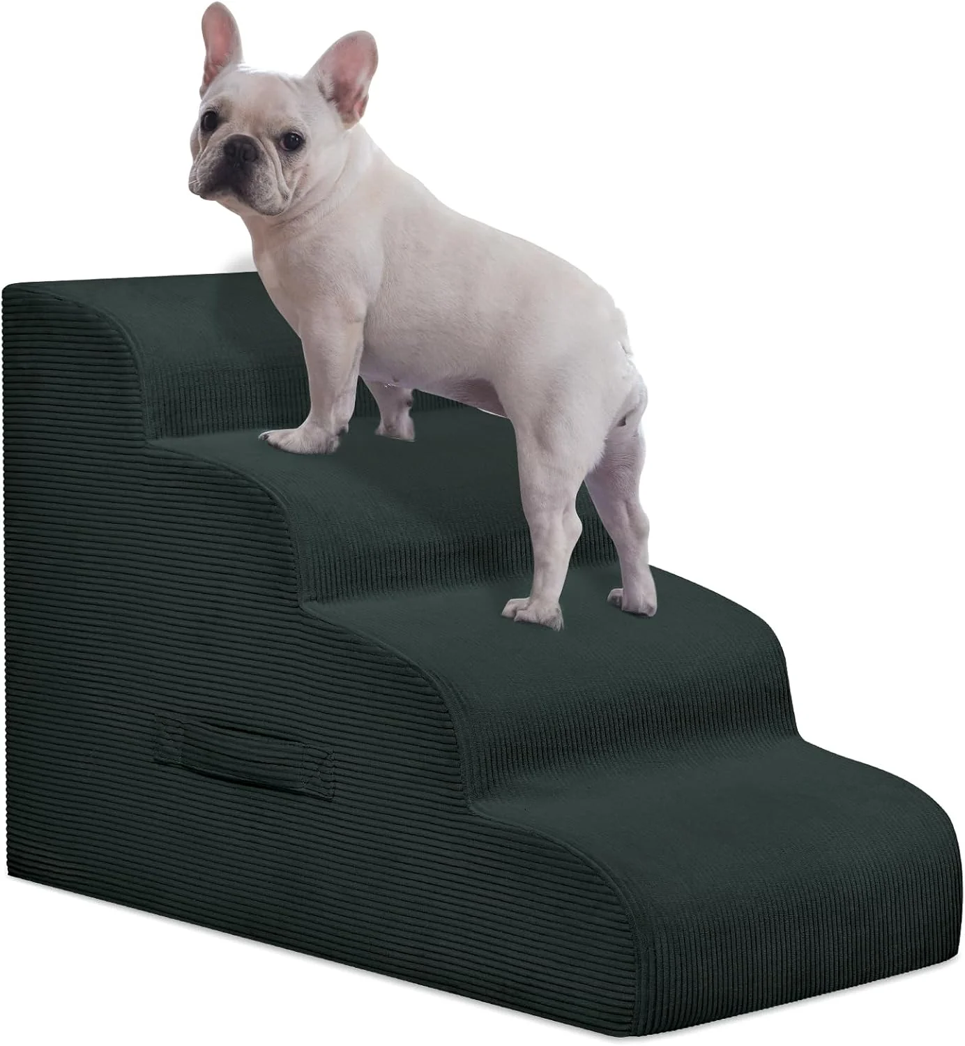 Premium Material Dog Stairs Steps for High Bed 4 Steps Pet Steps for Small Dogs Non-Slip Removable Washable Cover Ramp for Indoor Outdoor Car Couch Sofa Dark Gray Fashionable
