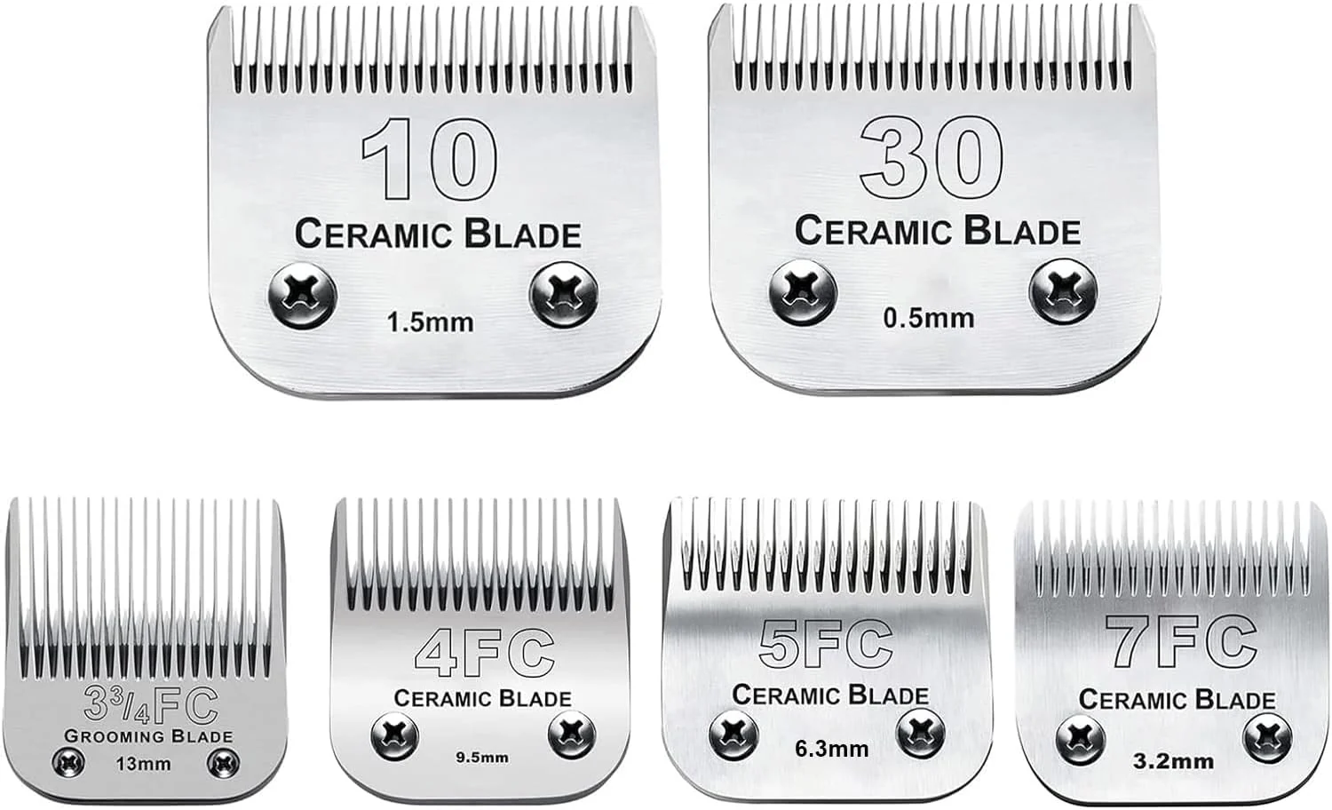 Casual 6Pack 10Blades Dog Grooming Blades Compatible with Andis Pet Clipper Oster A5 Wahl KM Series Dog Clipper Ceramic Blade Stainless Steel Blade 10 30 5FC 7FC 3FC 4F Reliable