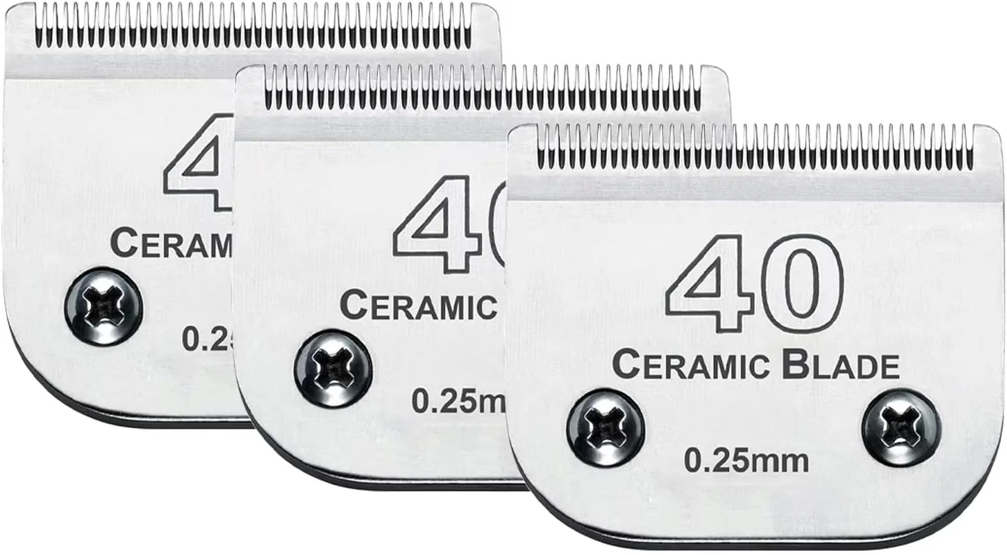 Responsible 3PCS 40 Blades Dog Grooming Blades Compatible with Andis Dog Clipper Ceramic Blade Stainless Steel Blade Outstanding