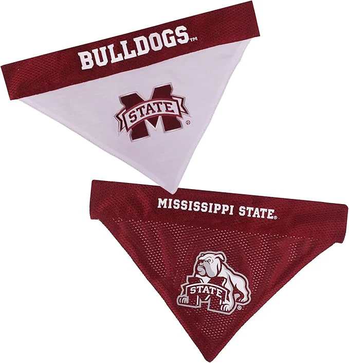 Artisan Pets First Collegiate Pet Accessories Reversible Bandana Mississippi State Premium Material