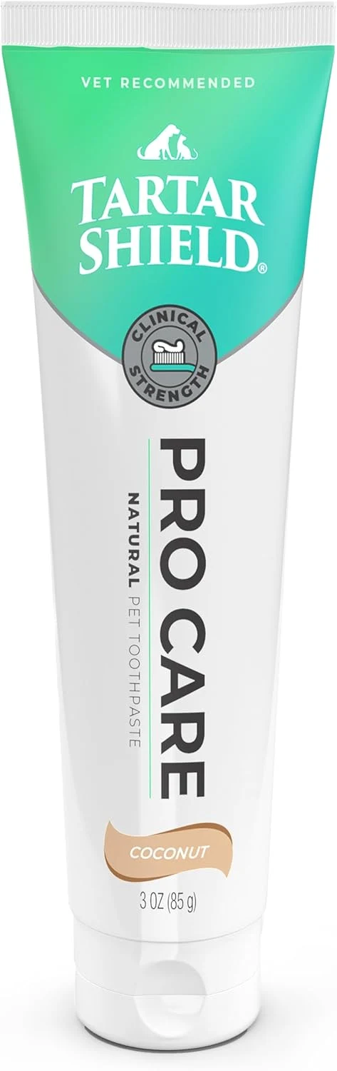 Soft Tartar Shield Pro Care – Natural Enzymatic Pet Toothpaste – Protects Against Plaque Tartar – Freshens Breath Gently Removes Stains – for Dogs Cats – Coconut Flavor 3 Oz. Convenient