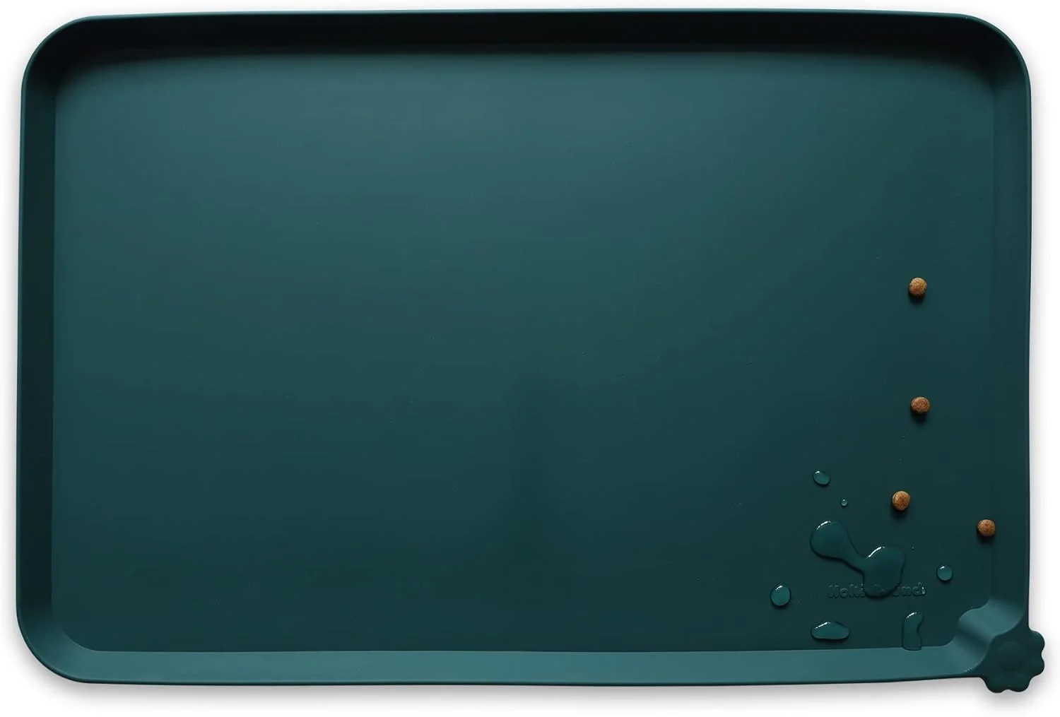 Practical Hoki Found XX-Large Silicone Non Slip Pet Dog Cat Bowl Mats - Placemat for Feeding - Waterproof for Carpet - Dark Cedar Original