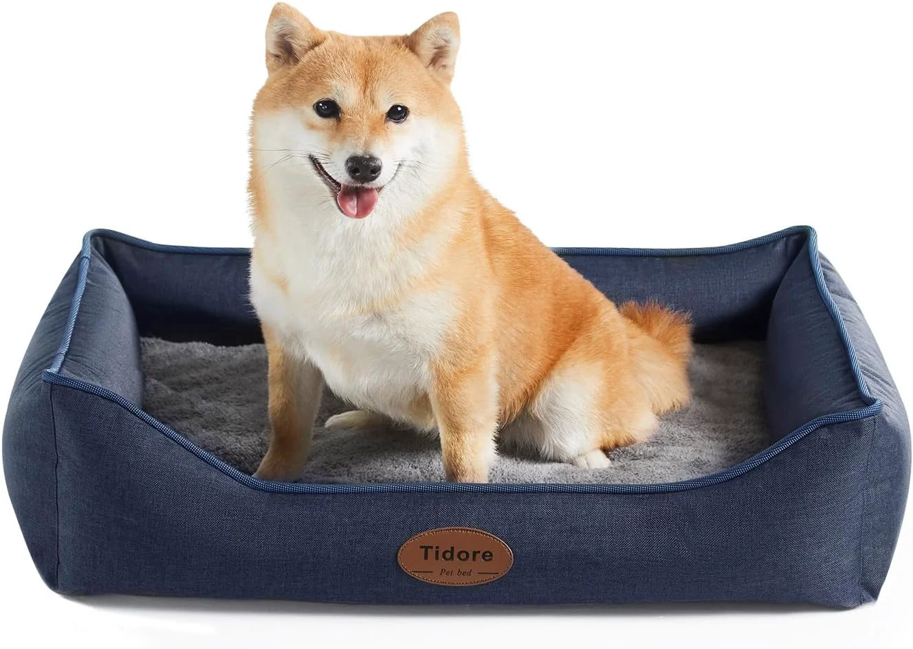 Casual Orthopedic Dog Beds for Medium Dogs Durable Egg Crate Foam Sofa Dog Bed wit Washable Removable Cover Waterproof Lining Pet Bed for Large Dogs Navy Blue 26.4 L x 21.7 W x 6.2 Th Lightweight