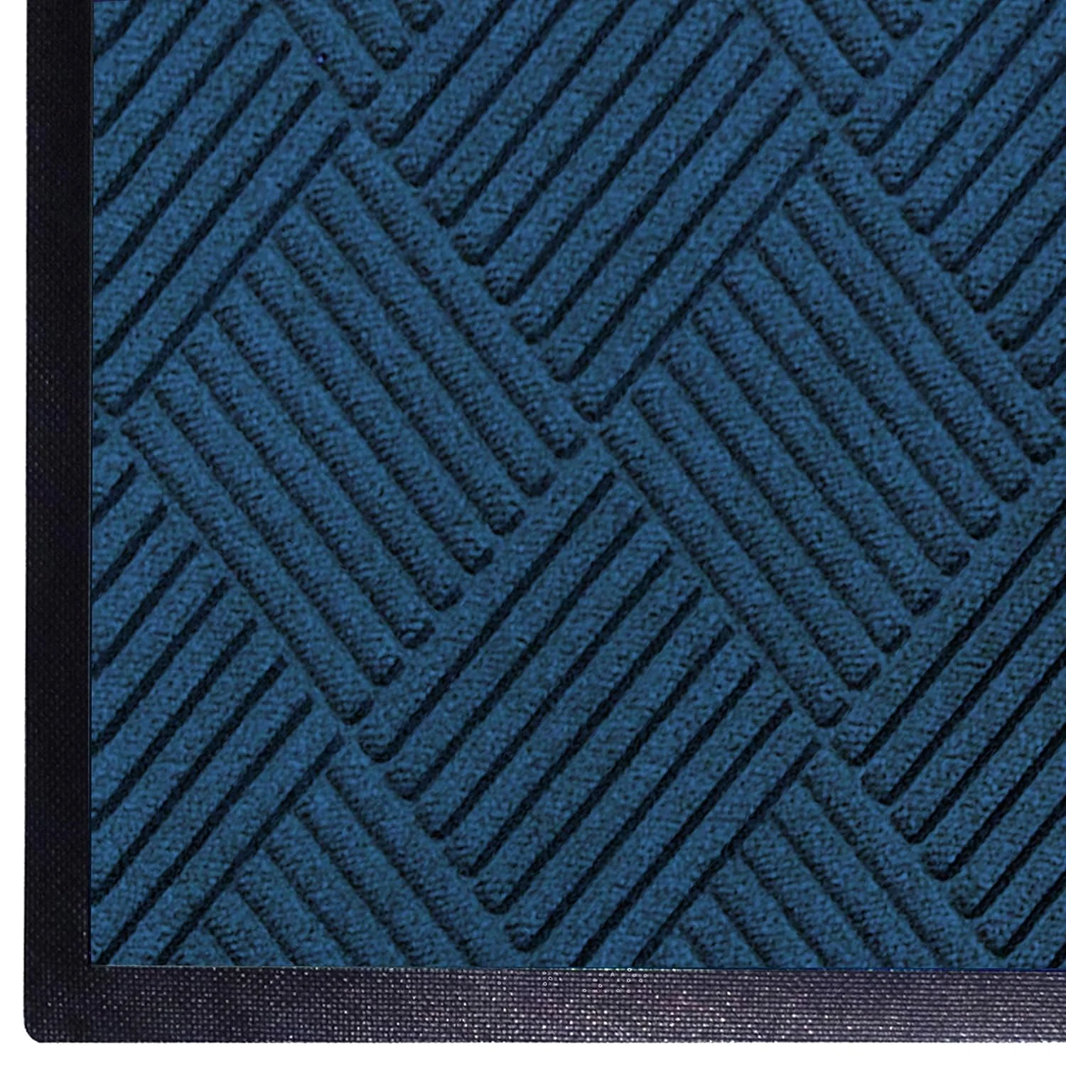 Genuine M A Matting WaterHog Diamond Commercial-Grade Entrance Mat with Rubber Border – Indoor Outdoor Quick Drying Stain Resistant Door Mat Navy 6' x 6' Recyclable