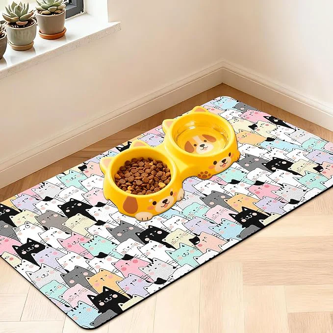 Exceptional Pet Feeding Mat for Floors Waterproof Dog Mat for Food and Water Absorbent Casual