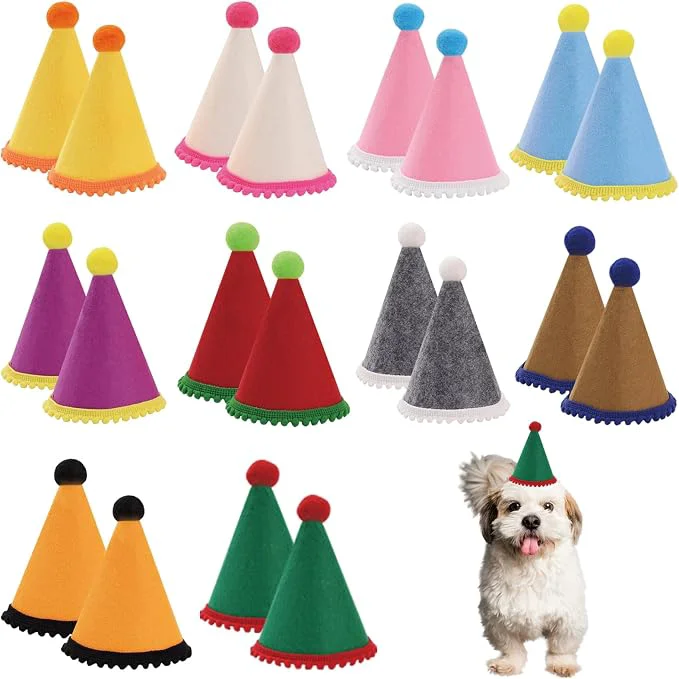 Clean 20 Pcs Dog Birthday Hat Set for Small Medium Dogs Cat Puppies Mini Party Hat Next-Generation