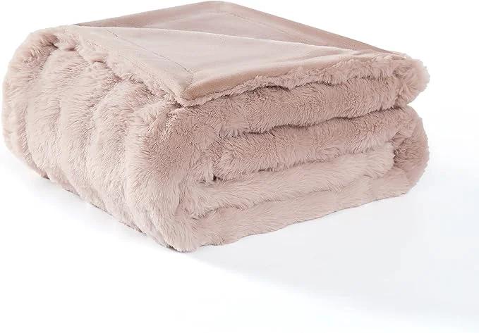 Superior Modern Threads Water-Resistant Faux Rabbit Fur Pet Blanket