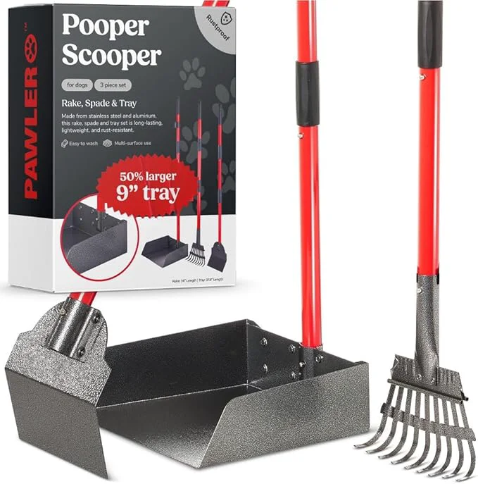 Classic Pooper Scooper for Large Dogs Small Dogs and Horses Metal Poop Scooper Set Effective