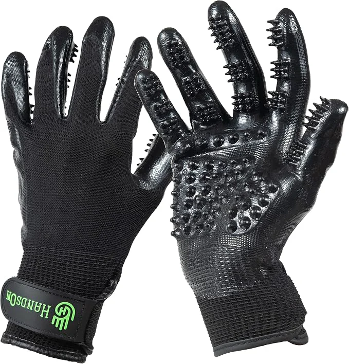 Dependable H HandsOn Pet Grooming Gloves Breathable