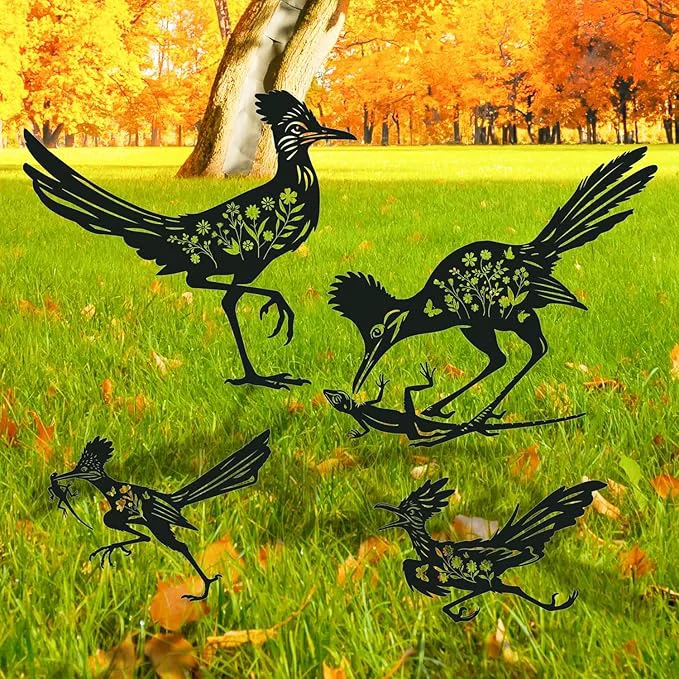 Lightweight Roadrunner Metal Garden Stakes Yard Decor Lawn Ornaments Verified