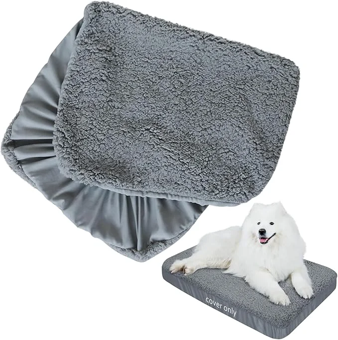 Casual Dog Bed Covers 2 Pack Soft Plush Washable Waterproof Pet Mattress Eco-Friendly