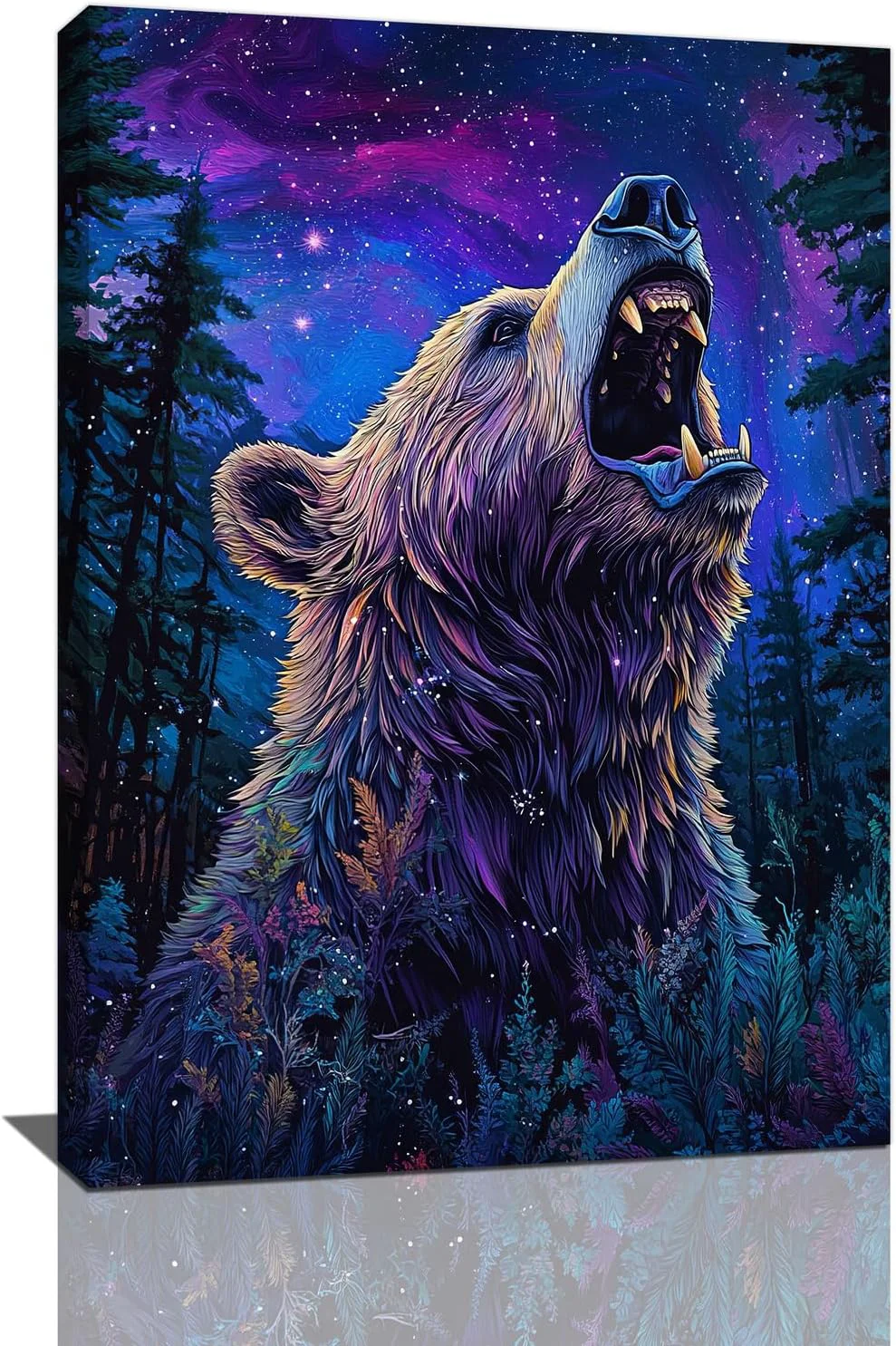 Convenient Bear Forest Wall Art Canvas Animal Wall Decor Prints Framed Painting Pictures Gifts Artwork for Bathroom Kitchen 16 x24 Solid