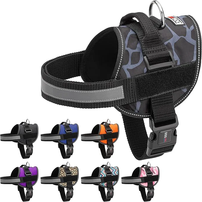 Dependable Dogline Dog Harness Reflective No-Pull Adjustable Vest with Handle for Walking Training Breathable No - Choke Harness for Small Medium or Large Dogs Room for Patches Girraffe Grey L 27 -34 About ThisOverview Soft