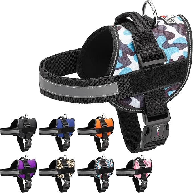 User-Friendly Dogline Dog Harness Reflective No-Pull Adjustable Vest with Handle for Walking Training Breathable No - Choke Harness for Small Medium or Large Dogs Room for Patches Girth 22 -28 in Blue CamoAbout ThisOverview Luxury
