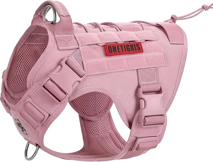 Advanced OneTigris Tactical Dog Harness Vest No-Pull Service Dog Vest with Hook Loop Panels Adjustable Dog Vest Harness for Walking Hiking Training Pink XXS About ThisOverview Unique