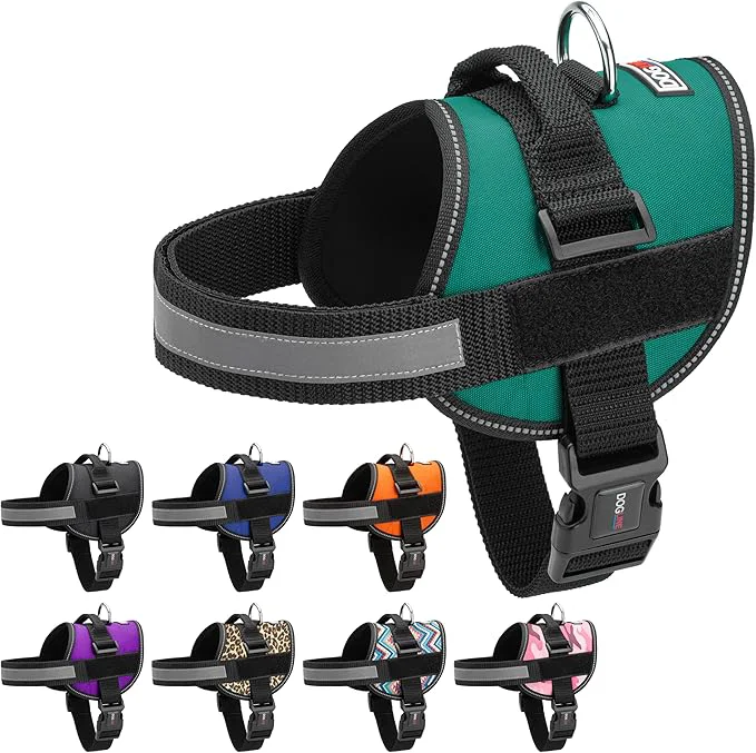 Clean Dogline Dog Harness Reflective No-Pull Adjustable Vest with Handle for Walking Training Breathable No - Choke Harness for Small Medium or Large Dogs Room for Patches Girth 33 -46 in TurquoiseAbout ThisOverview Safe