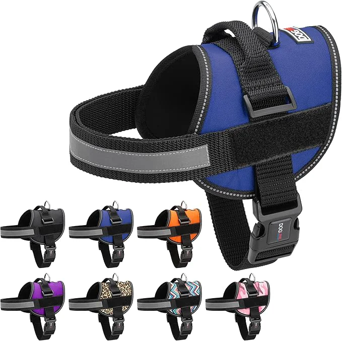 World-Class Dogline Dog Harness Reflective No-Pull Adjustable Vest with Handle for Walking Training Breathable No - Choke Harness for Small Medium or Large Dogs Room for Patches Girth 33 -46 in Cyan BlueAbout ThisOverview Healthy