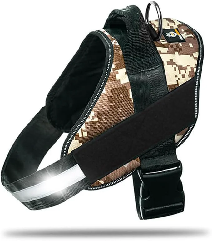 Classic Non Pull Dog Harness with Patch Panels and Handle Adjustable Reflective No Choke Heavy Duty Easy On Service Dog Vest Harnesses for Medium Large Small Sized Dogs - Military Desert XLAbout ThisOverview Carefully Designed